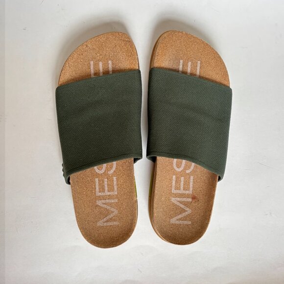 MESSAGE Shaw Classic Slide Sandals Olive Green Slides Comfort 36 5.5 5 1/2 6 - Picture 2 of 8